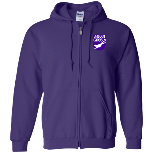 Miami Gatos Full Zip Hoodie NASL Soccer Team color Purple