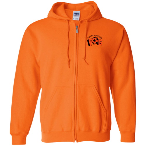 San Francisco Fog Full Zip Hoodie MISL Soccer Team color Orange