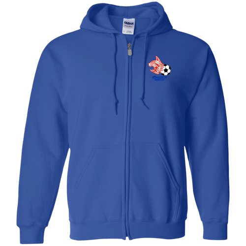 Connecticut Wildcats Full Zip Hoodie ASL Soccer Team color Royal Blue