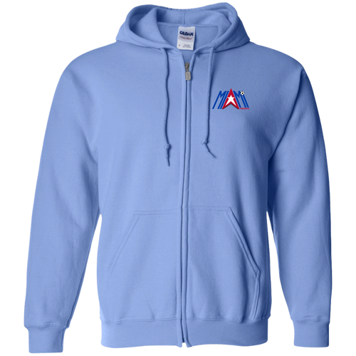 Miami Americans Full Zip Hoodie ASL Soccer Team color Carolina Blue