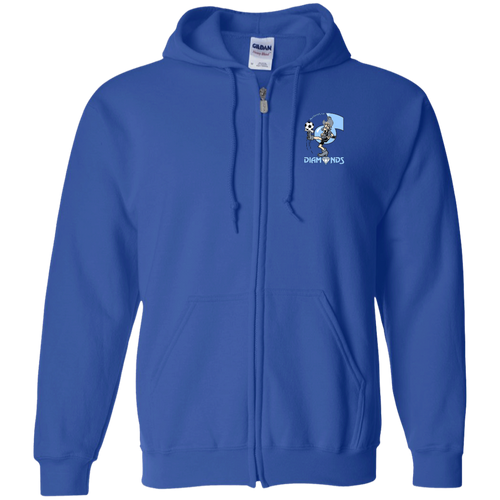 Nashville Diamonds Full Zip Hoodie ASL Soccer Team color Royal Blue