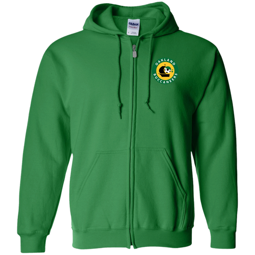 Oakland Buccaneers Full Zip Hoodie ASL Soccer Team color Green