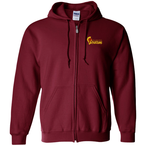 Philadelphia Spartans Full Zip Hoodie ASL Soccer Team color Maroon