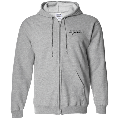 Syracuse Scorpions Full Front Zip Hoodie ASL Soccer Team color Sport Grey