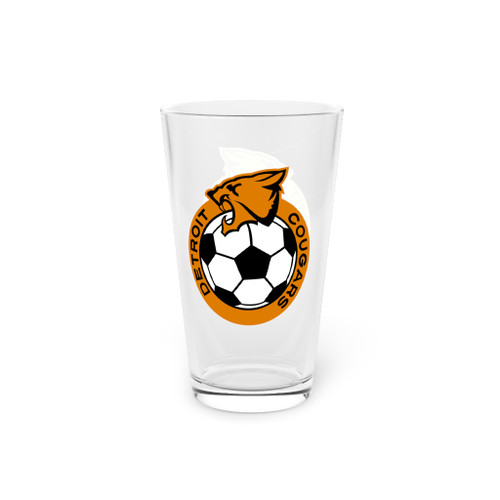 Detroit Cougars Pint Beer Glass 16 Ounce NASL Soccer Team Collectible Drinkware