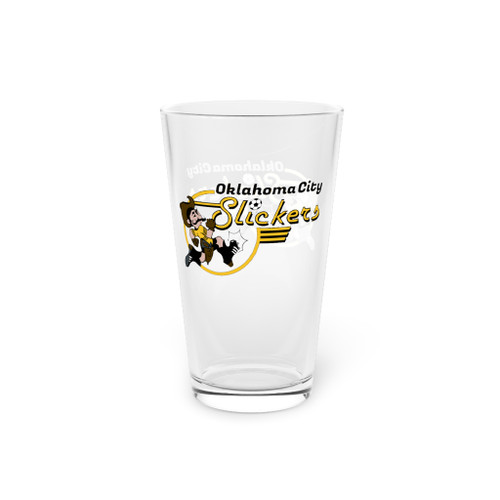 Oklahoma City Slickers Pint Beer Glass 16 Ounce ASL Soccer Team Collectible Drinkware