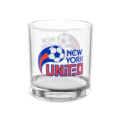 New York United Rocks Whisky Glass 10 Ounce ASL Soccer Team Collectible Drinkware