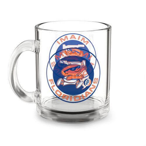 Miami Floridians Glass Beer Mug 10 Ounce ABA Basketball Team Collectible Drinkware