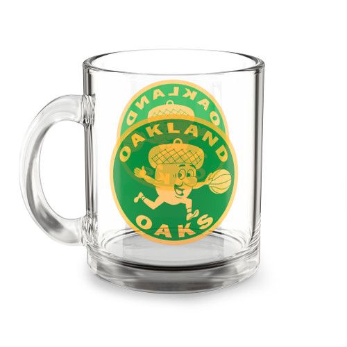 Oakland Oaks Glass Beer Mug 10 Ounce ABA Basketball Team Collectible Drinkware