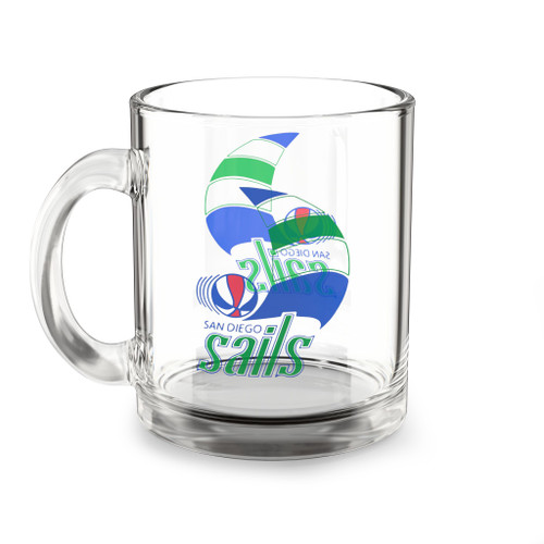 San Diego Sails Glass Beer Mug 10 Ounce ABA Basketball Team Collectible Drinkware