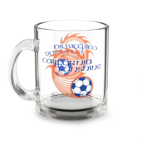 California Sunshine Glass Beer Mug 10 Ounce ASL Soccer Team Collectible Drinkware