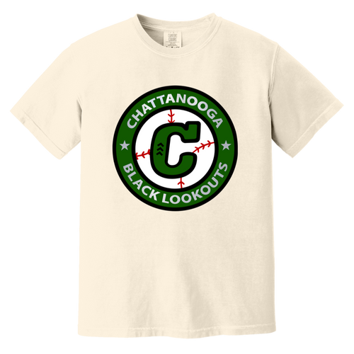 Chattanooga Black Lookouts T-shirt Heavyweight Negro Leagues Baseball Team Fan Apparel Tee color Ivory