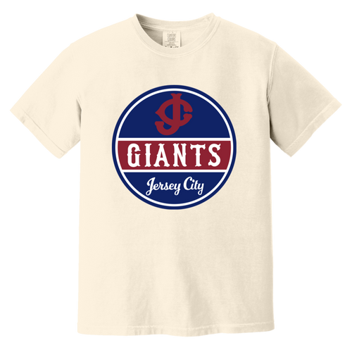 Jersey City Giants T-shirt Heavyweight Negro Leagues Baseball Team Fan Apparel Tee color Ivory