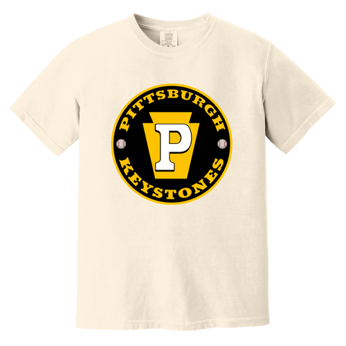 Pittsburgh Keystones T-shirt Heavyweight Negro Leagues Baseball Team Fan Apparel Tee color Ivory