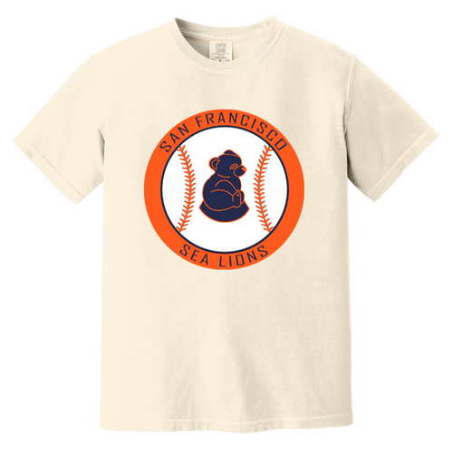 San Francisco Sea Lions T-shirt Heavyweight Negro Leagues Baseball Team Fan Apparel Tee color Ivory