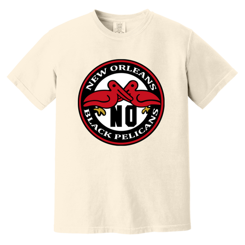 New Orleans Black Pelicans T-shirt Heavyweight Negro Leagues Baseball Team Fan Apparel Tee color Ivory