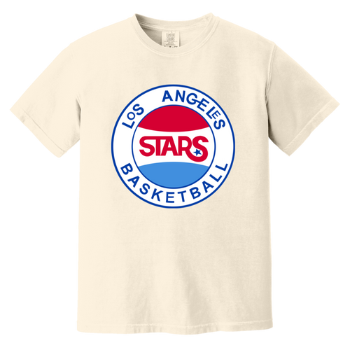 Los Angeles Stars T-shirt Heavyweight ABA Basketball Team Fan Apparel Tee color Ivory