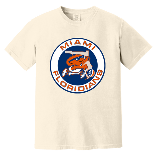 Miami Floridians T-shirt Heavyweight ABA Basketball Team Fan Apparel Tee color Ivory