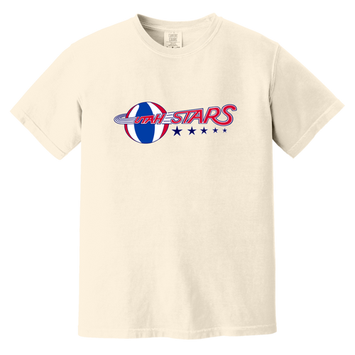 Utah Stars T-shirt Heavyweight ABA Basketball Team Fan Apparel Tee color Ivory
