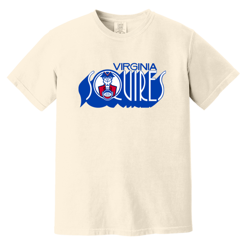 Virginia Squires T-shirt Heavyweight ABA Basketball Team Fan Apparel Tee color Ivory