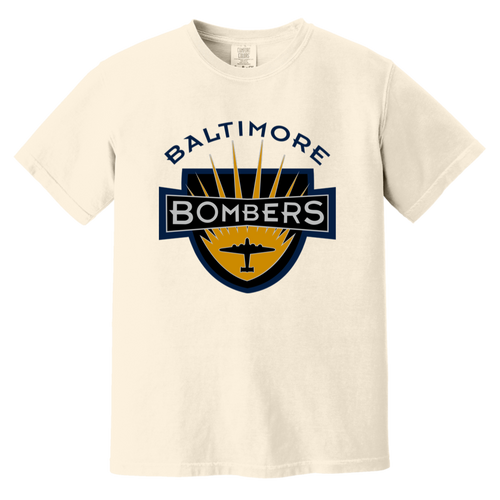 Baltimore Bombers T-shirt Heavyweight NFL Football Team Fan Apparel Tee color Ivory