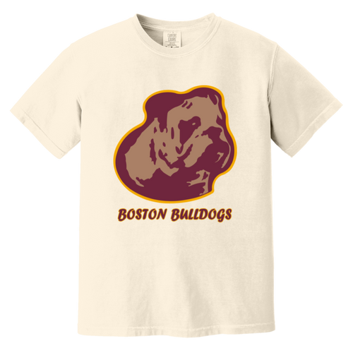 Boston Bulldogs T-shirt Heavyweight NFL Football Team Fan Apparel Tee color Ivory