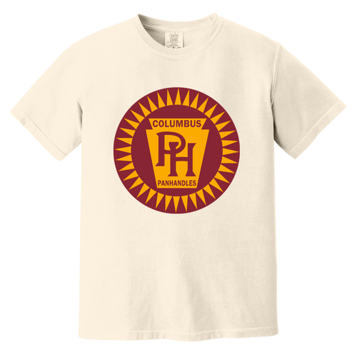 Columbus Panhandles T-shirt Heavyweight NFL Football Team Fan Apparel Tee color Ivory