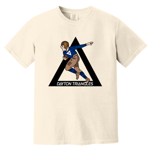Dayton Triangles T-shirt Heavyweight NFL Football Team Fan Apparel Tee color Ivory