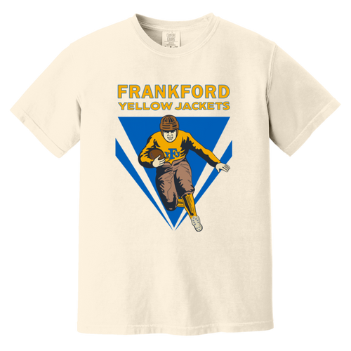 Frankford Yellow Jackets T-shirt Heavyweight NFL Football Team Fan Apparel Tee color Ivory