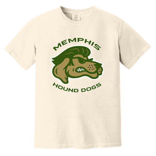 Memphis Hound Dogs T-shirt Heavyweight NFL Football Team Fan Apparel Tee color Ivory