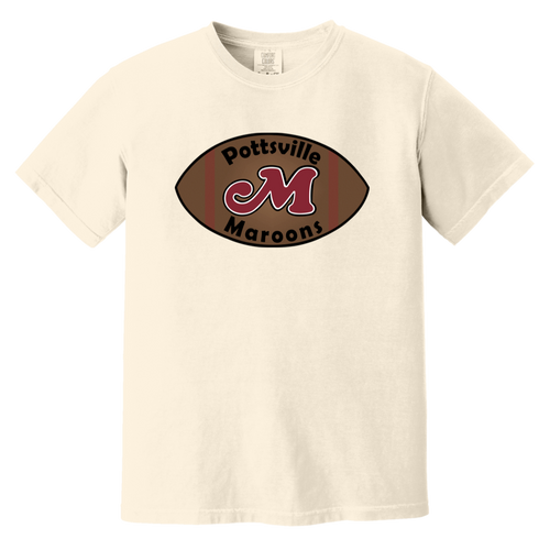 Pottsville Maroons T-shirt Heavyweight NFL Football Team Fan Apparel Tee color Ivory