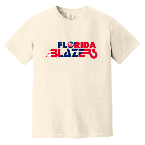 Florida Blazers T-shirt Heavyweight WFL Football Team Fan Apparel Tee color Ivory