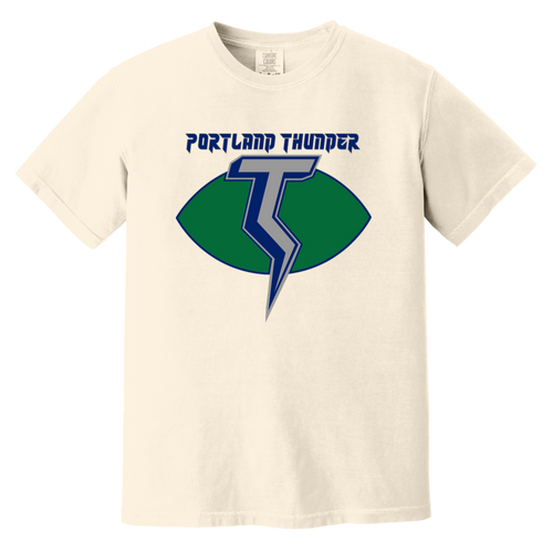 Portland Thunder T-shirt Heavyweight WFL Football Team Fan Apparel Tee color Ivory