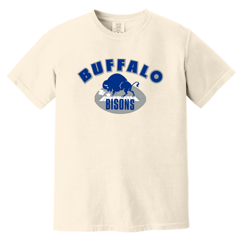 Buffalo Bisons T-shirt Heavyweight AAFC Football Team Fan Apparel Tee color Ivory