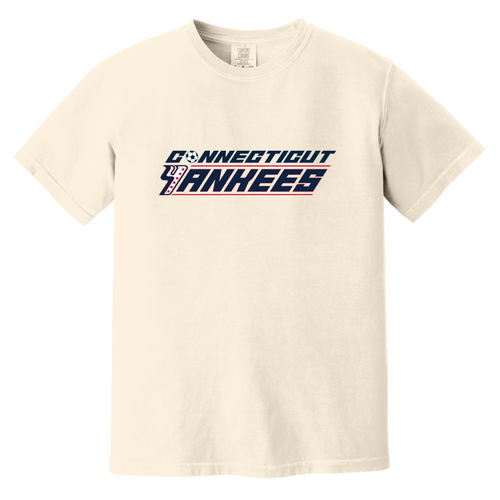 Connecticut Yankees T-shirt Heavyweight ASL Soccer Team Fan Apparel Tee color Ivory