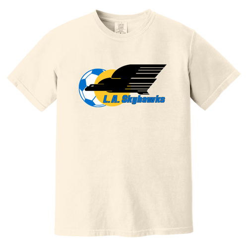 Los Angeles Skyhawks T-shirt Heavyweight ASL Soccer Team Fan Apparel Tee color Ivory