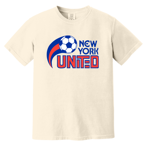 New York United T-shirt Heavyweight ASL Soccer Team Fan Apparel Tee color Ivory