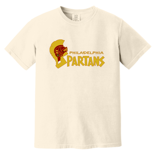 Philadelphia Spartans T-shirt Heavyweight ASL Soccer Team Fan Apparel Tee color Ivory