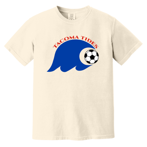 Tacoma Tides T-shirt Heavyweight ASL Soccer Team Fan Apparel Tee color Ivory