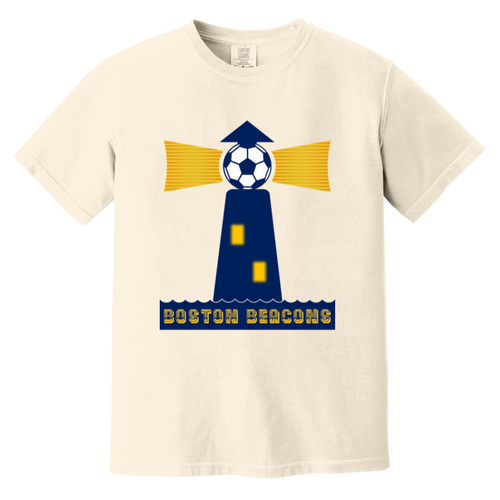 Boston Beacons T-shirt Heavyweight NASL Soccer Team Fan Apparel Tee color Ivory