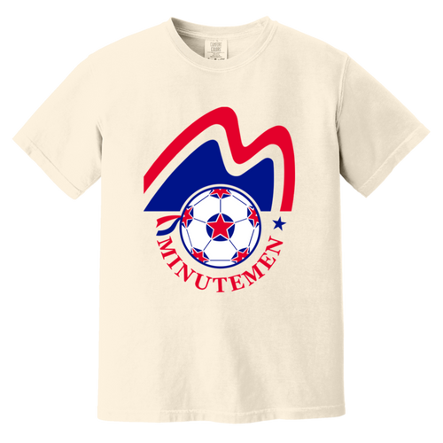 Boston Minutemen T-shirt Heavyweight NASL Soccer Team Fan Apparel Tee color Ivory
