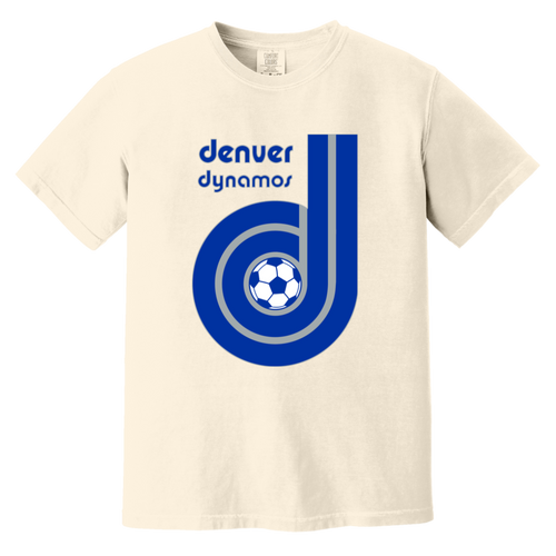 Denver Dynamos T-shirt Heavyweight NASL Soccer Team Fan Apparel Tee color Ivory