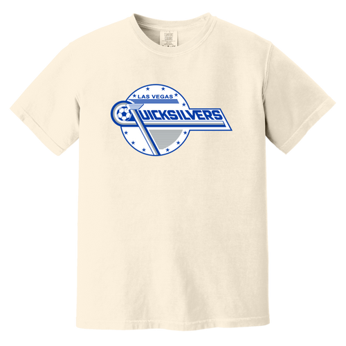 Las Vegas Quicksilvers T-shirt Heavyweight NASL Soccer Team Fan Apparel Tee color Ivory