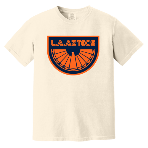Los Angeles Aztecs T-shirt Heavyweight NASL Soccer Team Fan Apparel Tee color Ivory