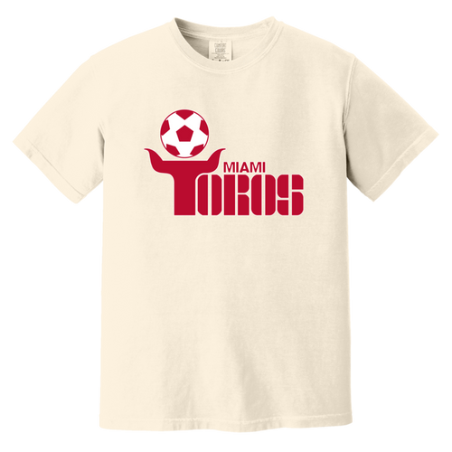 Miami Toros T-shirt Heavyweight NASL Soccer Team Fan Apparel Tee color Ivory