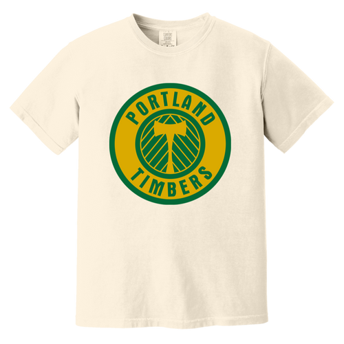 Portland Timbers T-shirt Heavyweight NASL Soccer Team Fan Apparel Tee color Ivory