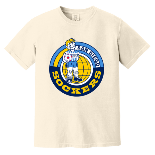 San Diego Sockers T-shirt Heavyweight NASL Soccer Team Fan Apparel Tee color Ivory