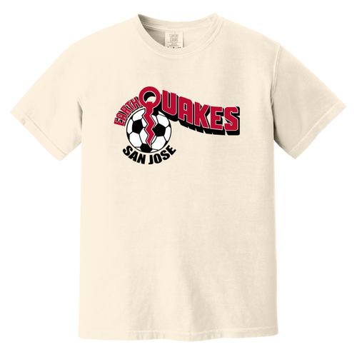 San Jose Earthquakes T-shirt Heavyweight NASL Soccer Team Fan Apparel Tee color Ivory