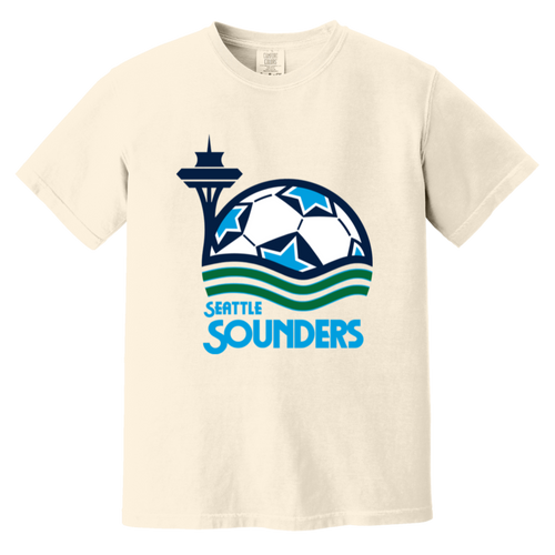 Seattle Sounders T-shirt Heavyweight NASL Soccer Team Fan Apparel Tee color Ivory