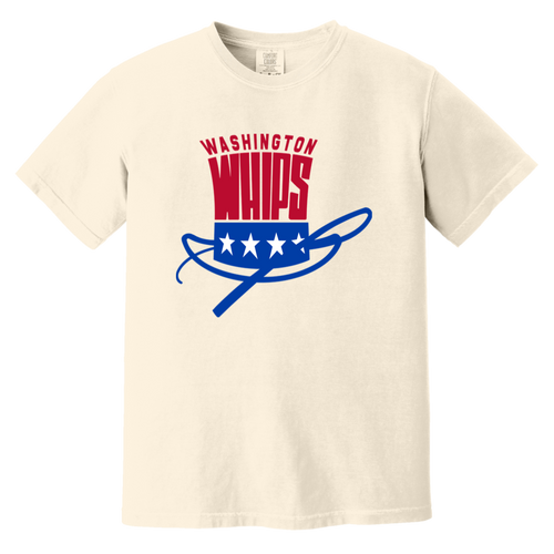 Washington Whips T-shirt Heavyweight NASL Soccer Team Fan Apparel Tee color Ivory